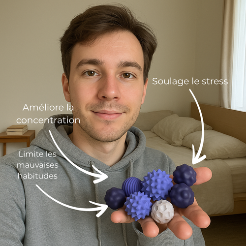 Votre secret anti-stress discret : les balles silencieuses pour un calme instantané.