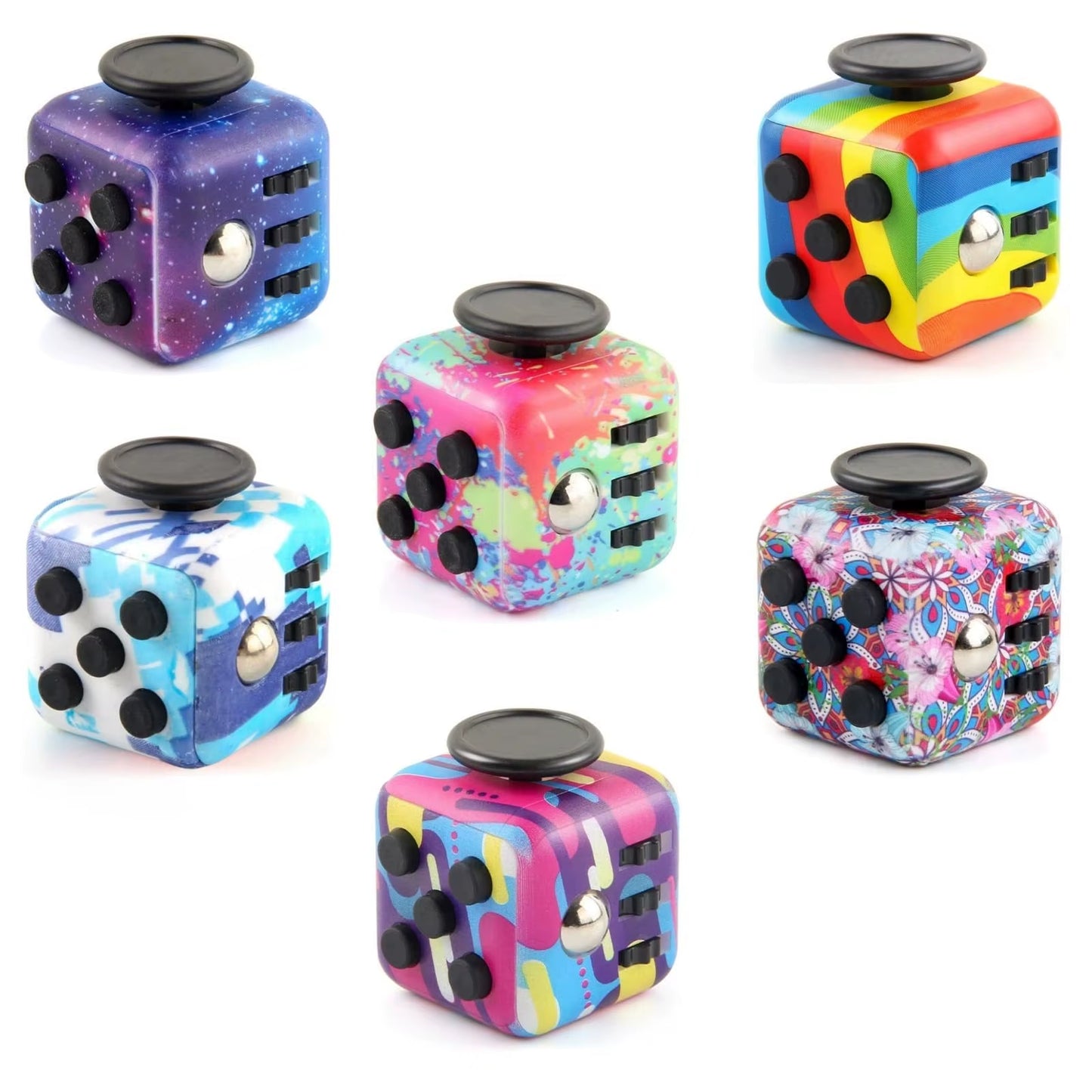 Jouet Anti-Stress Fidget Cube 6 En 1, 3.4Cm 40G, Outil De Décompression Spinner À Main Pour Tdah, Autisme, Anxiété, Soulagement Du Stress, Enfants Et Adultes