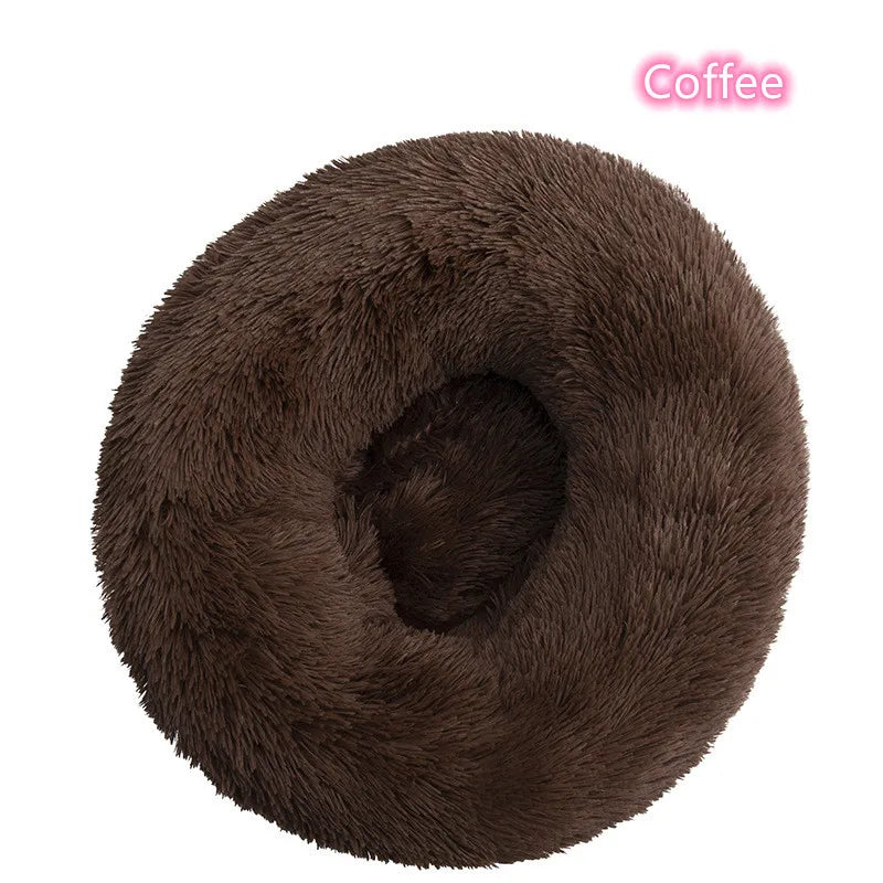 Lit Pour Chat Super Doux En Peluche, Lavable, Pleine Taille, Lit Calme, Beignet, Artefact De Couchage Confortable, Adapté À L'Hiver
