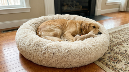 Lit Rond Ultra Douillet pour Animaux – Antistress, Lavable, Plusieurs Tailles (S à XXL)