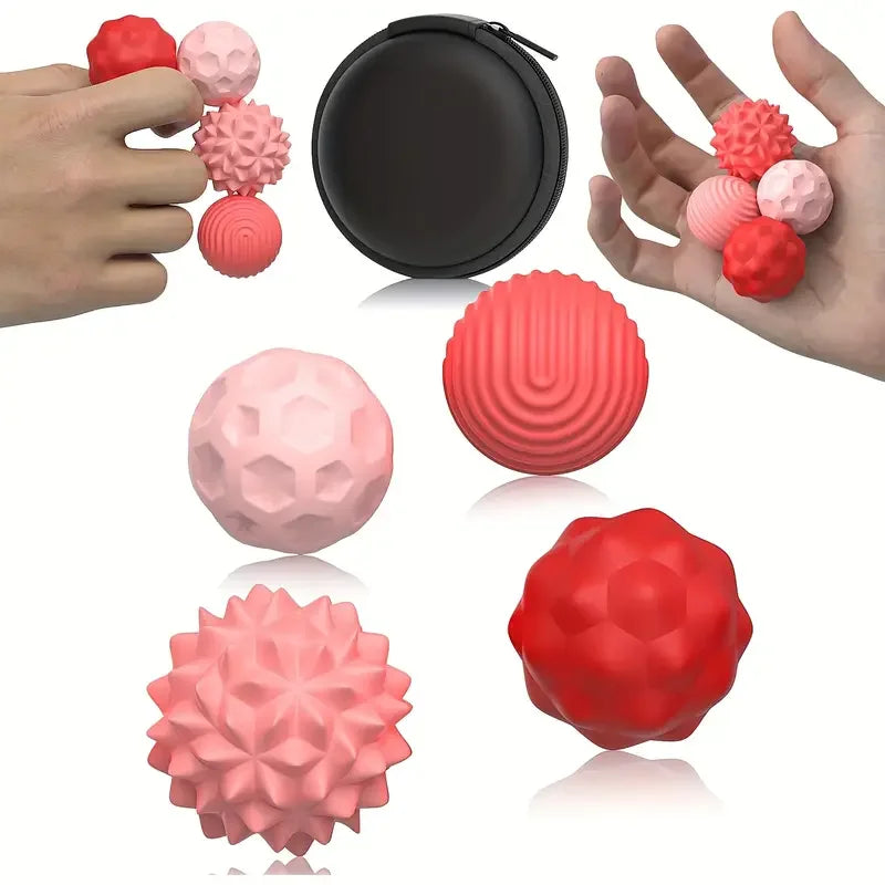 Fidget Toys Magnetic Stress Balls for Adults Silicone Stress Relief Sensory Toy Finger Toy for Office Decoration 4 Fun Textures